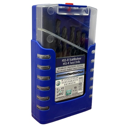 ชุดดอกสว่านเจาะเหล็ก (ตัวดำ) Heller HSS R 19 ดอก/ชุด (1มม.-10มม.) เยอรมันแท้