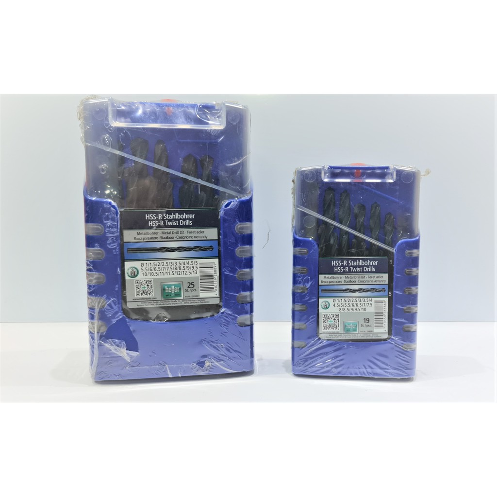 ชุดดอกสว่านเจาะเหล็ก (ตัวดำ) Heller HSS R 19 ดอก/ชุด (1มม.-10มม.) เยอรมันแท้