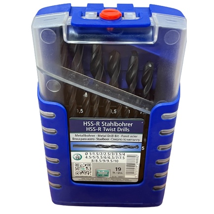 ชุดดอกสว่านเจาะเหล็ก (ตัวดำ) Heller HSS R 19 ดอก/ชุด (1มม.-10มม.) เยอรมันแท้