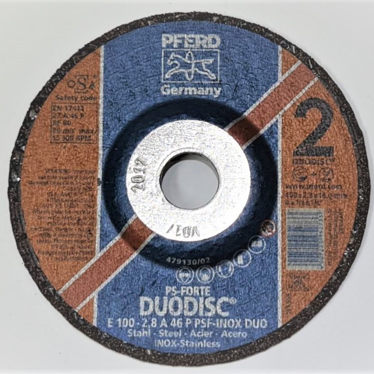 PFERD แผ่นตัด-เจียสเตนเลส DUO DISC ตราม้าลวดบ่วง เยอรมันแท้ E100-2,8A46P PSF-INOX DUO