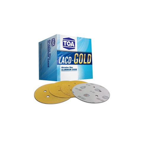 TOA กระดาษทรายกลมหลังสักหลาด ทีโอเอ LACD - GOLD 6 นิ้ว 6 รู 80 100 120 150 180 240 280 320 400 500 600 กระดาษทรายกลมTOA