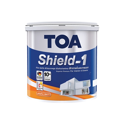 TOA Shield1 แม่สีน้ำภายนอก ชนิดด้าน แม่สีน้ำ ทีโอเอ ชิลด์วัน ภายนอก MATT ขนาด 1GL [3.785 ลิตร]