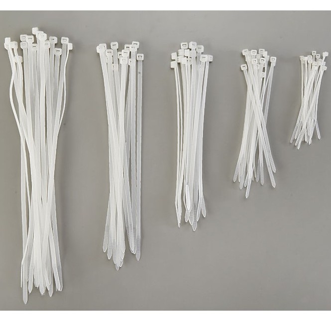 เคเบิ้ลไทร์ ขาว/ดำ 10" 250mmx4.8mm SN-250-4 (100เส้น)  Nylon66