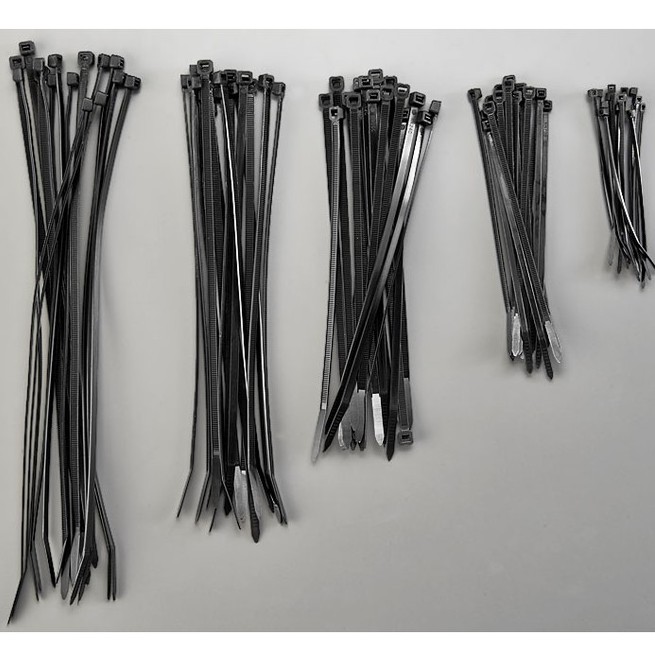 เคเบิ้ลไทร์ ขาว/ดำ 10" 250mmx4.8mm SN-250-4 (100เส้น)  Nylon66