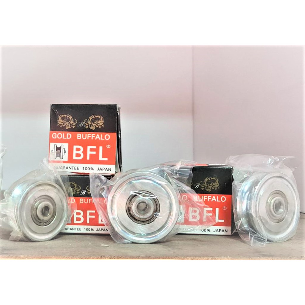 Gold Buffalo ล้อประตูรั้วเหล็กเหนียวลูกปืนนอก ล้อรางประตู ล้อรางฉาก 4 นิ้ว ร่องวี/ กลม