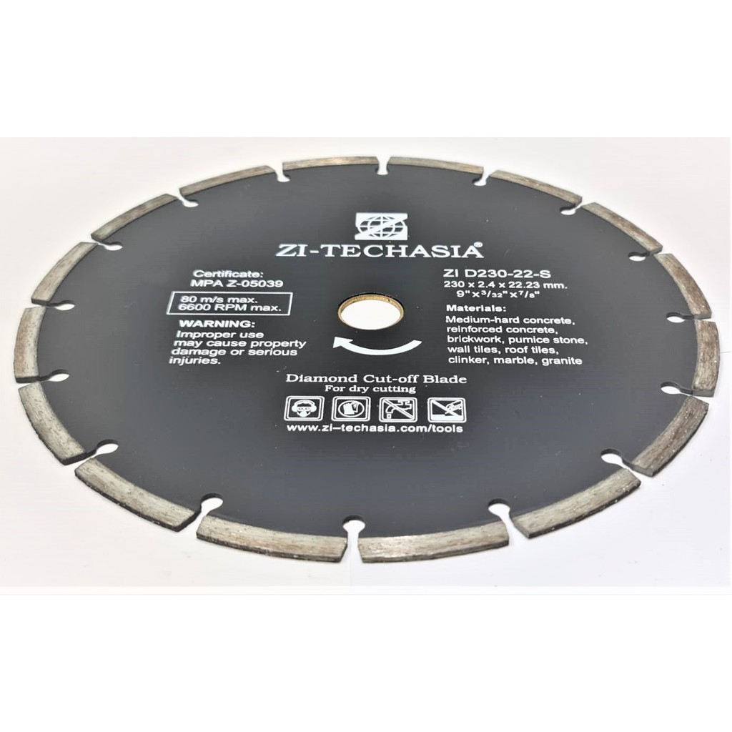 แผ่นตัดเพชร Zi-Techasia 9" ใบตัดเพชร Diamond cutting blades ขายดี จัดส่งฟรี ของแท้100%