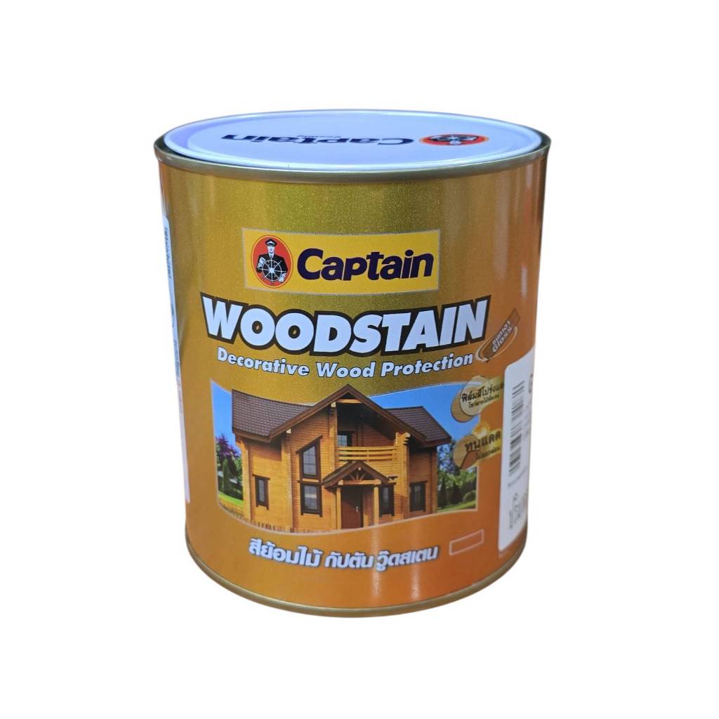 Captain Wood Stain กัปตัน สีย้อมไม้ วู๊ดสเตน ชนิดเงา-กึ่งเงา ขนาด 0.946 ลิตร