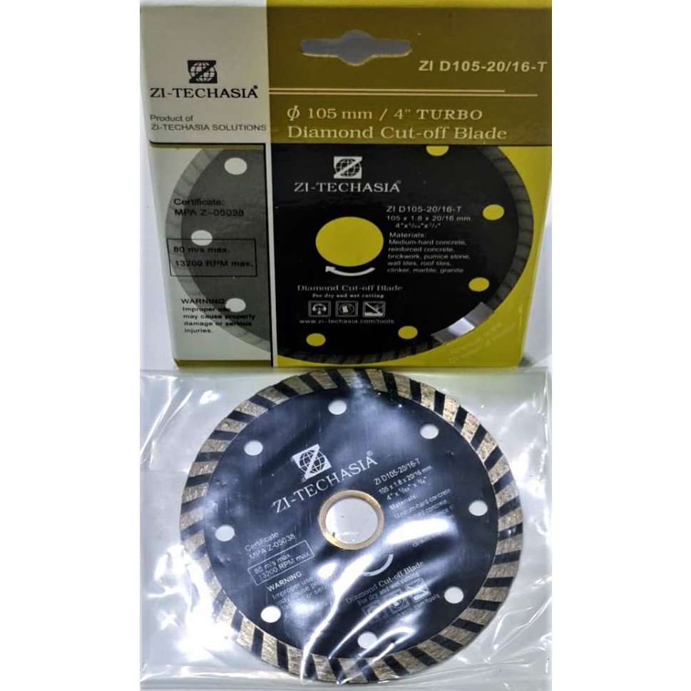 Zitec แผ่นตัดเพชร TURBO Zi-Techasia 4" ใบตัดเพชร Diamond cutting blades ขายดี จัดส่งฟรี ของแท้100%