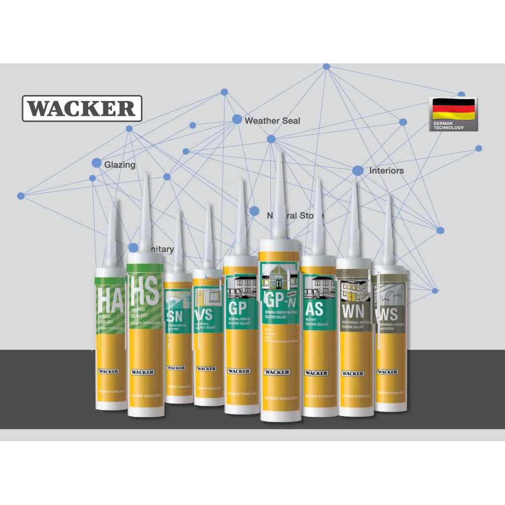 Wacker ซิลิโคน แวกเกอร์ GP ชนิดมีกรดสำหรับงานอเนกประสงค์ทั่วไป 280ml.