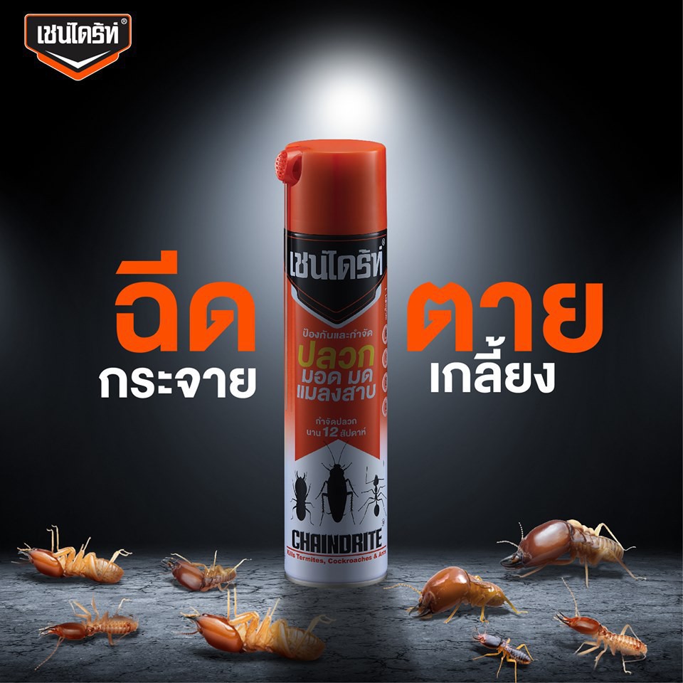 Chaindrite สเปรย์เชนไดร้ท์ สเปรย์ กป. Chaindrite ยากำจัดปลวก มด มอด และแมลงสาบ