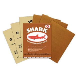 SHARK  [ยกแพ็ค 60 แผ่น] กระดาษทราย ฉลาม กระดาษทรายขัดแห้ง กระดาษทรายขัดไม้