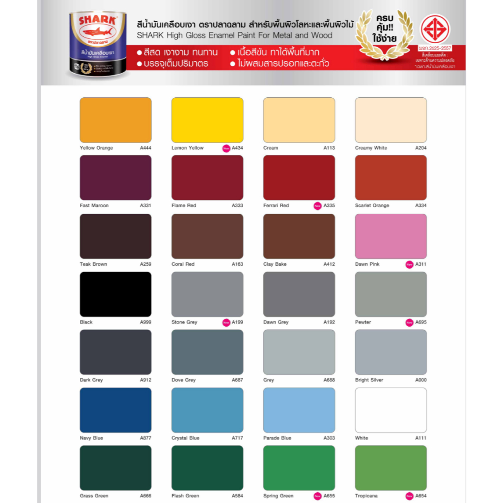 TOA Shark สีเคลือบเงา ฉลาม เกรดประหยัด ขนาด 0.875 ลิตร