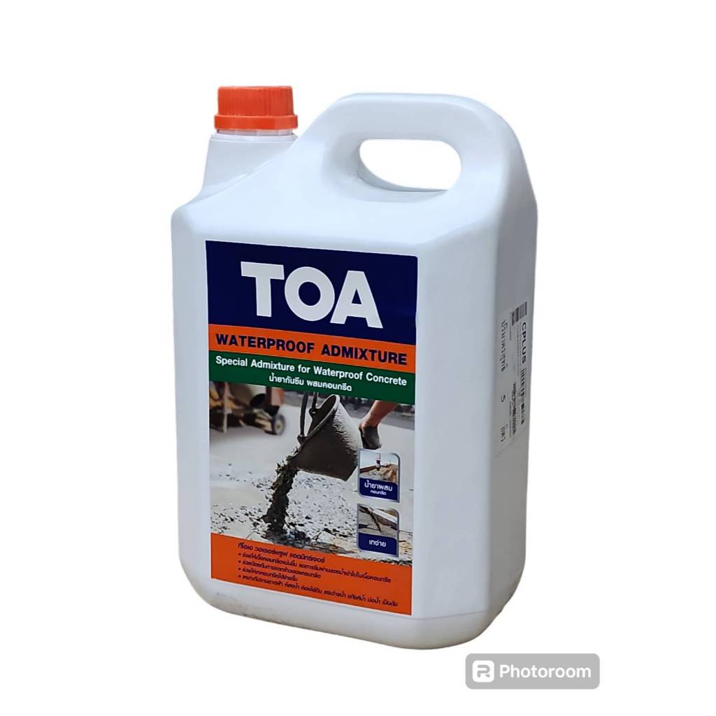 TOA ทีโอเอ 211 วอเตอร์พรูฟ แอดมิกซ์เจอร์ คอนกรีต พลัส น้ำยา กันซึม ผสมคอนกรีต ขนาด 5 ลิตร