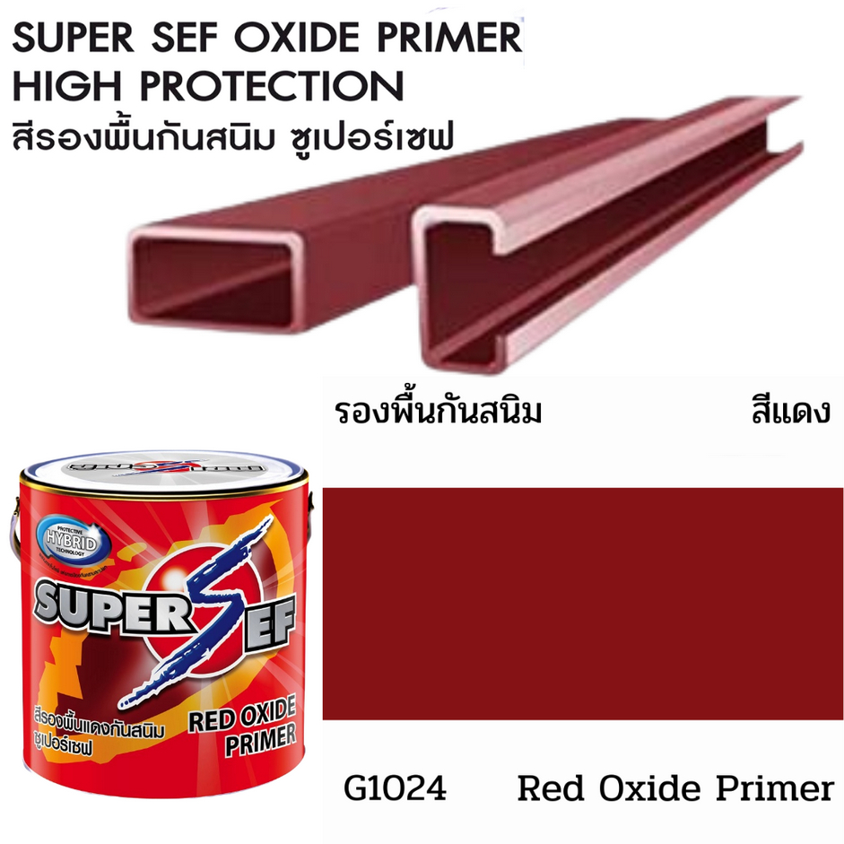 Maxzo SuperSef G1024 สีรองพื้นกันสนิมแดง ซูเปอร์เซฟ Red Oxide Primer