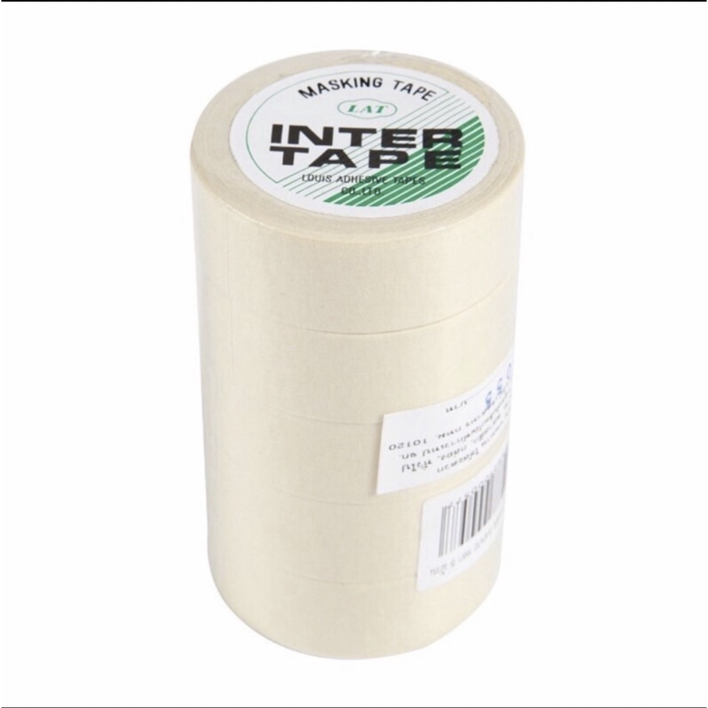 Intertape หลุยส์เทป กระดาษกาวพ่นสี [1แถวเล็ก] กระดาษกาวย่น เทปย่นพ่นสี อินเตอร์เทป หน้ากว้าง 3/4" ยาว 10 หลา แกน 1 1/4"