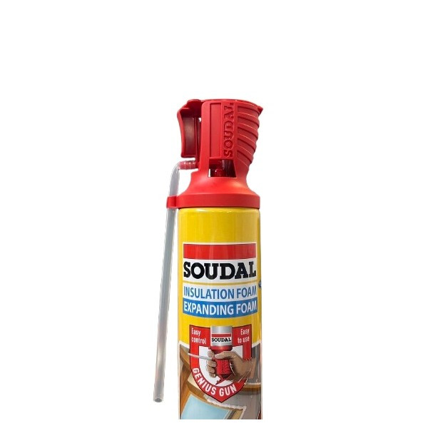 Soudal Genius Gun PU Foam โฟมขยายตัวอุดรอยรั่ว ฉนวนคุณภาพสูง ควบคุมง่าย ใช้ซ้ำได้ ขนาด 750ml./500ml.
