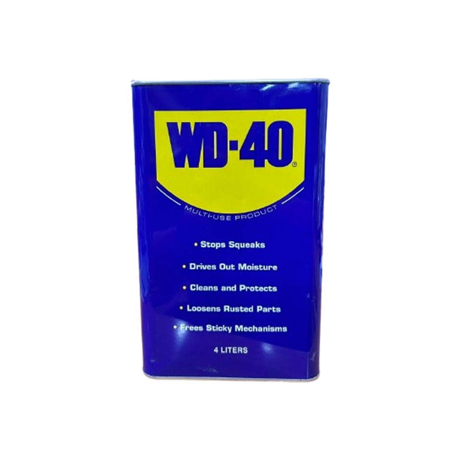 WD-40 น้ำมันอเนกประสงค์ ใช้สำหรับคลายติดขัด ไล่ความชื่น ทำความสะอาด และป้องกันสนิม ขนาด 4 ลิตร