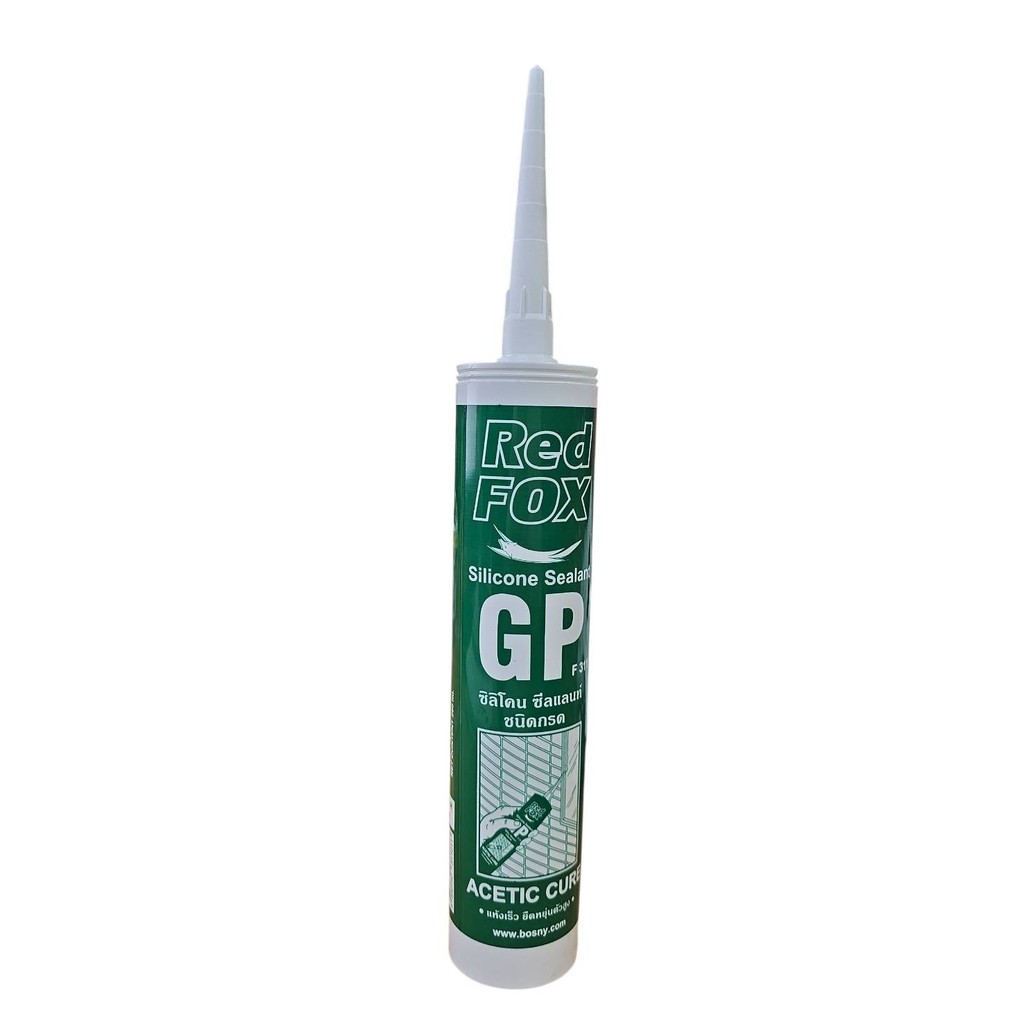 Red Fox ยกกล่อง 12 หลอด ซิลิโคนซีลแลนท์ เรดฟอกซ์ GP F311 ชนิดมีกรด ใส แห้งเร็ว ขนาด 260ml.
