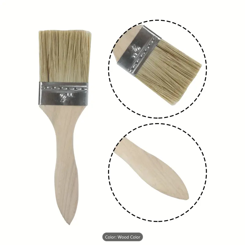 แปรงทาสีด้ามไม้ 2 นิ้ว Professional Wood Handle Paint Brushes with Plastic Fiber Bristles, 2-Inch.