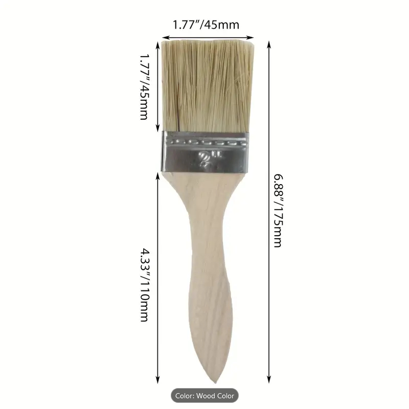 แปรงทาสีด้ามไม้ 2 นิ้ว Professional Wood Handle Paint Brushes with Plastic Fiber Bristles, 2-Inch.
