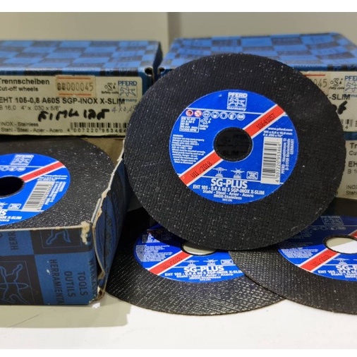 PFERD [ขายยกกล่อง 25 แผ่น] แผ่นตัดบาง 4" ตัดสเตนเลส 0.8มม. (105x0.8x16.0) EHT105-0,8 A6 S SGP-INOX X-SLIM แผ่นตัดบาง