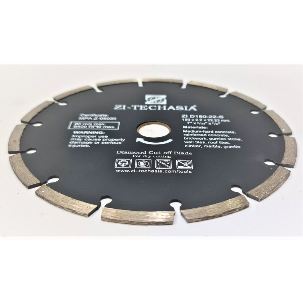 แผ่นตัดเพชร Zi-Techasia 7" ใบตัดเพชร Diamond cutting blades ขายดี จัดส่งฟรี ของแท้100%