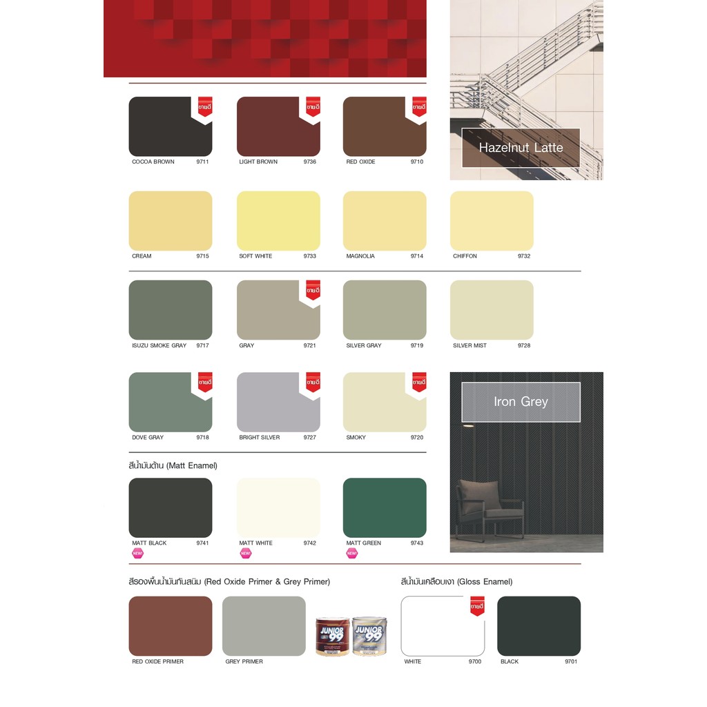 Nippon Paint จูเนียร์99 ซีลลิ่ง สีทาฝ้าเพดานชนิดด้านพิเศษ มี 2 ขนาด 17.5ลิตร และ 3.5 ลิตร