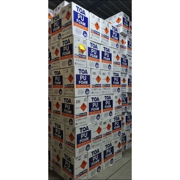 TOA PU Foam (ยกลัง 12 กป) สเปรย์พียูโฟม ทีโอเอ ขนาด 750 ML.โฟมโพลียูรีเทน ส่วนผสมเดียว ชนิดไม่ลามไฟ
