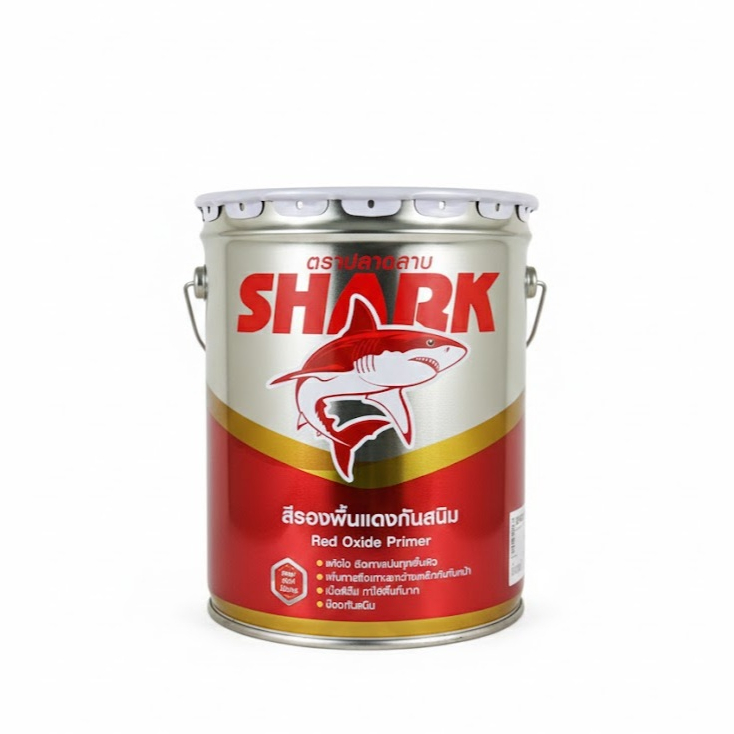 Shark ตราปลาฉลาม สีรองพื้นกันสนิม เทา-แดง Grey Primer-Red Oxide Primer ขนาด 17.5 ลิตร