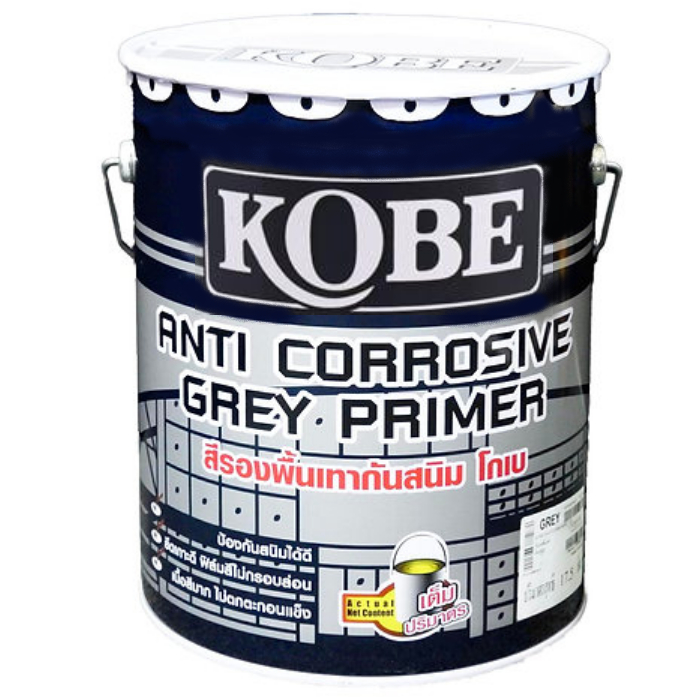 TOA Kobe โกเบ รองพื้นแดง-เทา กันสนิม สีกันสนิม ขนาด 17.5 ลิตร Red Oxide Primer-Grey Primer