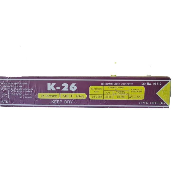 OKI (ยกกล่อง 20 กก.) ลวดเชื่อมเหล็กเหนียว โอกิ รุ่น K-26 ขนาด 2.6 มม. E6013 เชื่อมง่ายทนทาน ของแท้