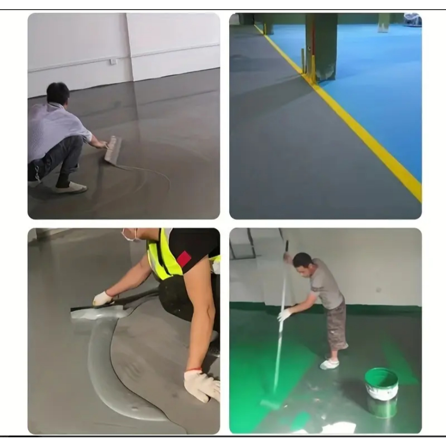 ชุดอุปกรณ์เคลือบพื้นอีพ็อกซี เครื่องมือปรับระดับพื้นซีเมนต์ Self Leveling ทำจากวัสดุไม้และโลหะ
