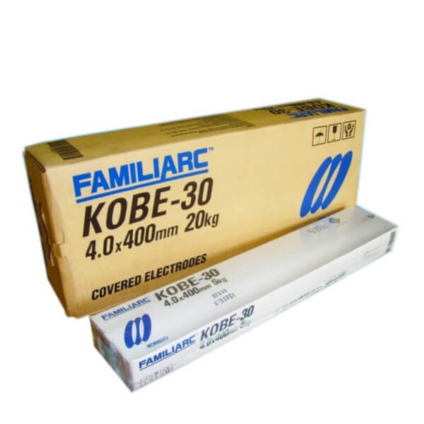 KOBE-30 [ยกกล่อง 20 กก.] ลวดเชื่อมเหล็กเหนียวไฟฟ้า โกเบ ขนาด 2.6/ 3.2/ 4.0 มม. (กล่องขาว) ลวด E6013