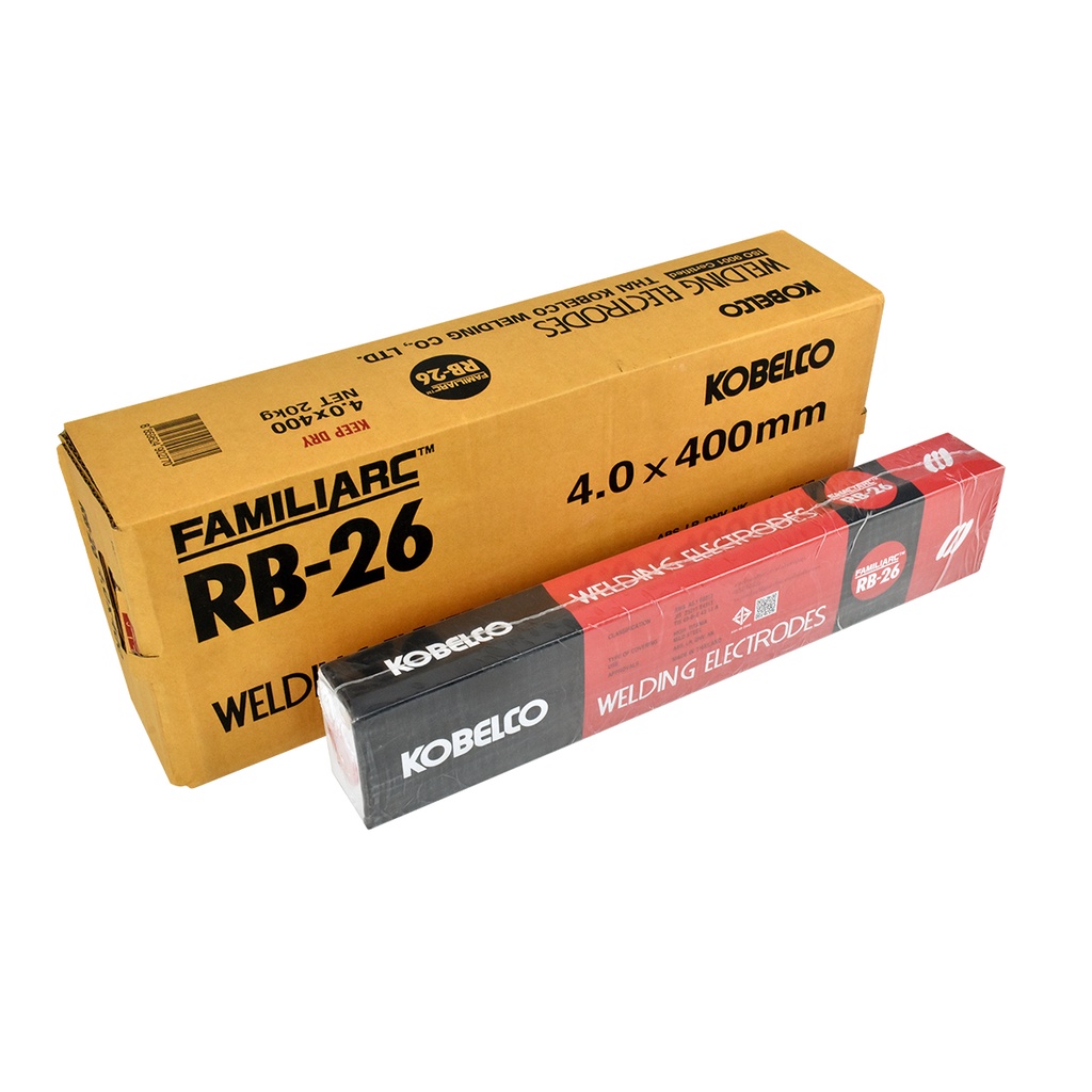 KOBE RB26 [ยกกล่อง 20kgs] ลวดเชื่อมไฟฟ้า โกเบ 2.6 / 3.2 / 4.0 มม. ลวด E6013 โกเบกล่องแดง
