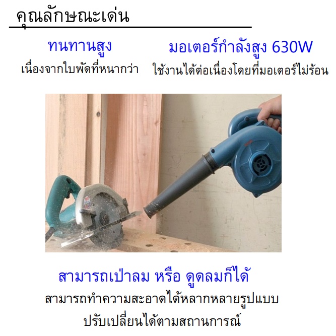 RYOBI เครื่องเป่าลม เครื่องเป่าลมเย็น เรียวบิ โบลเวอร์ 630W รุ่น BL-3500 BLOWER เป่าลม